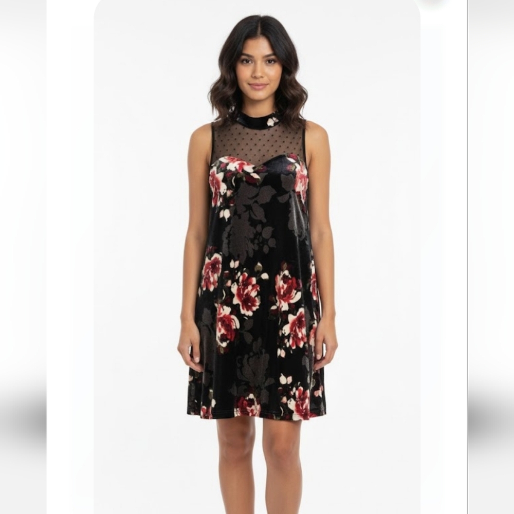 Soul Mates Dress Velvet Mesh Floral Goth Fairy Whimsigoth M